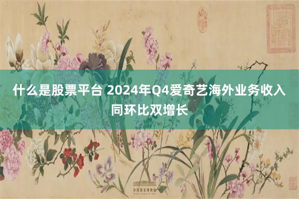 什么是股票平台 2024年Q4爱奇艺海外业务收入同环比双增长