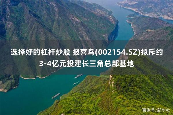选择好的杠杆炒股 报喜鸟(002154.SZ)拟斥约3-4亿元投建长三角总部基地