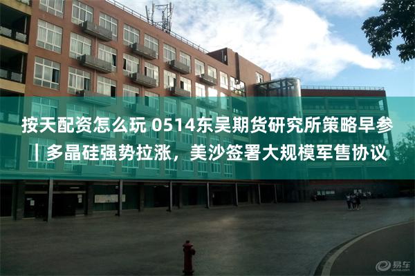 按天配资怎么玩 0514东吴期货研究所策略早参｜多晶硅强势拉涨，美沙签署大规模军售协议