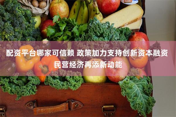 配资平台哪家可信赖 政策加力支持创新资本融资 民营经济再添新动能