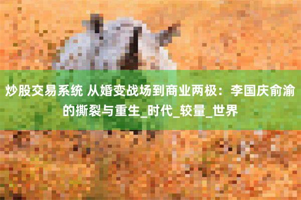 炒股交易系统 从婚变战场到商业两极：李国庆俞渝的撕裂与重生_时代_较量_世界