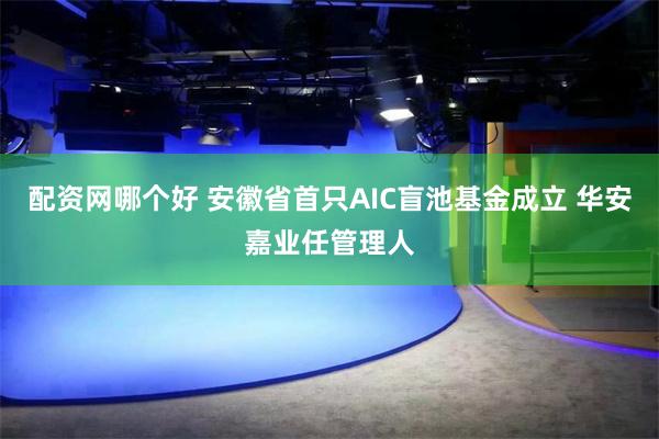 配资网哪个好 安徽省首只AIC盲池基金成立 华安嘉业任管理人