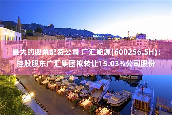 最大的股票配资公司 广汇能源(600256.SH)：控股股东广汇集团拟转让15.03%公司股份