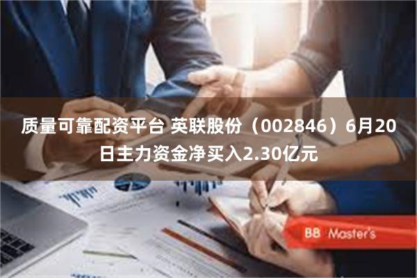 质量可靠配资平台 英联股份（002846）6月20日主力资金净买入2.30亿元