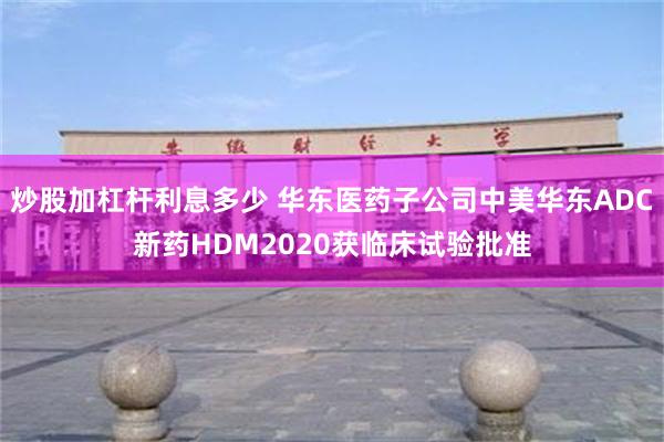炒股加杠杆利息多少 华东医药子公司中美华东ADC新药HDM2020获临床试验批准
