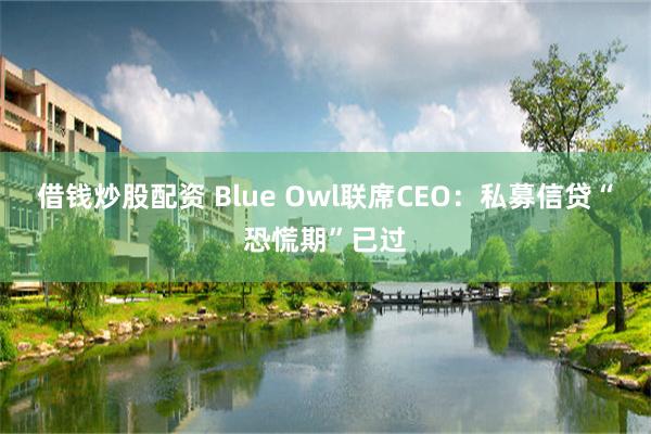 借钱炒股配资 Blue Owl联席CEO：私募信贷“恐慌期”已过