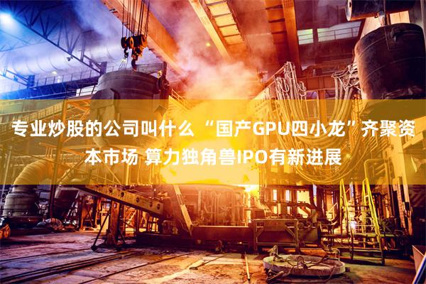 专业炒股的公司叫什么 “国产GPU四小龙”齐聚资本市场 算力独角兽IPO有新进展