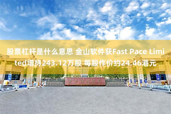 股票杠杆是什么意思 金山软件获Fast Pace Limited增持243.12万股 每股作价约24.46港元