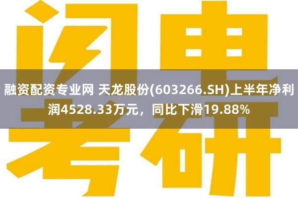 融资配资专业网 天龙股份(603266.SH)上半年净利润4528.33万元，同比下滑19.88%