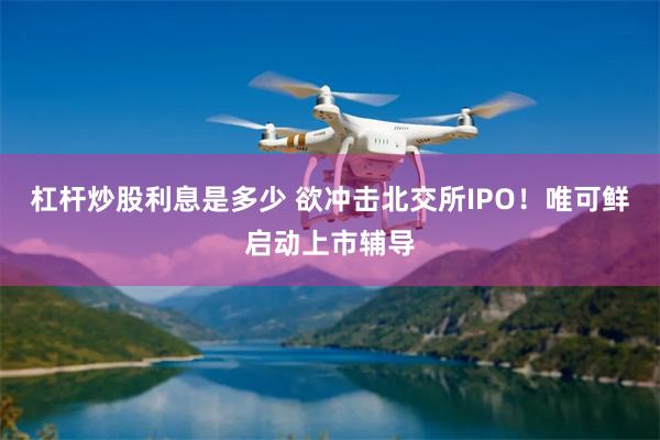 杠杆炒股利息是多少 欲冲击北交所IPO！唯可鲜启动上市辅导